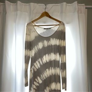 Anthropologie Gray White tie dye long sleeve dress. Saturday Sunday for Anthro